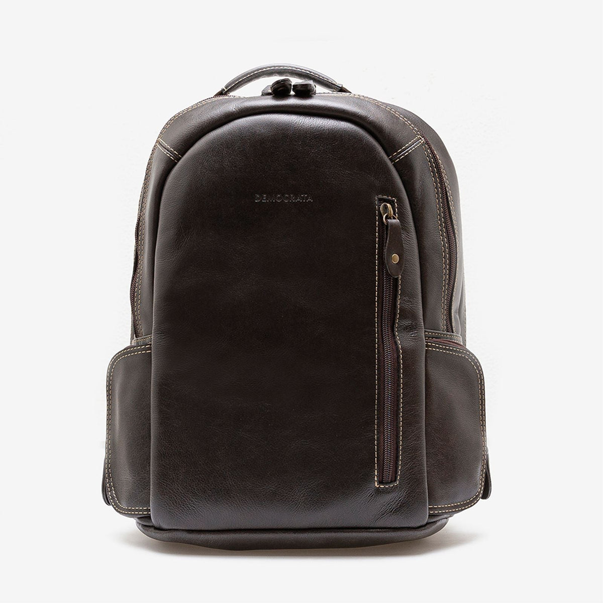 Mochila Em Couro Café