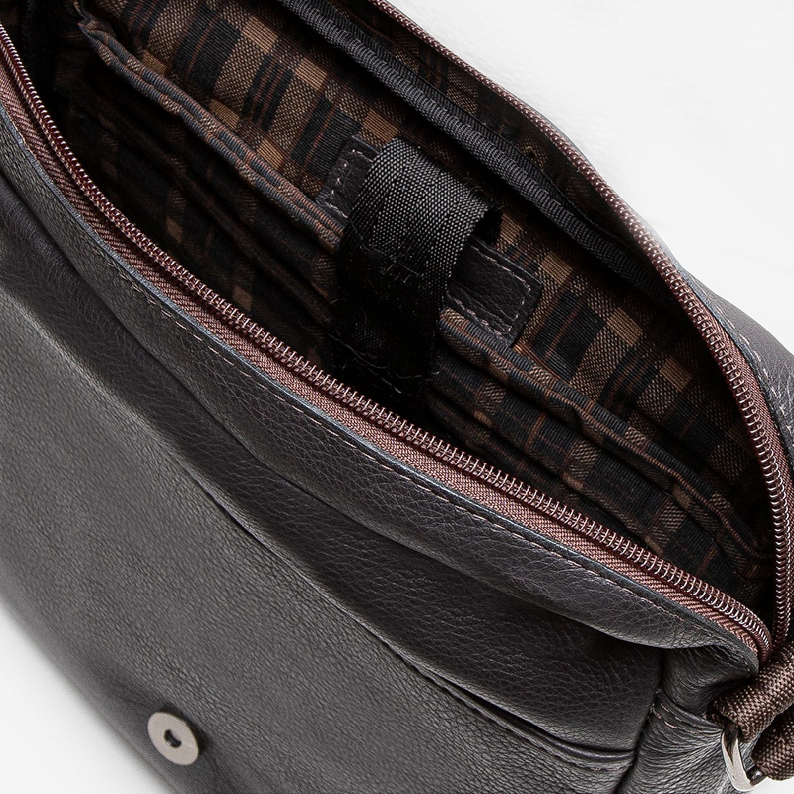 Bolsa Tiracolo Em Couro Café