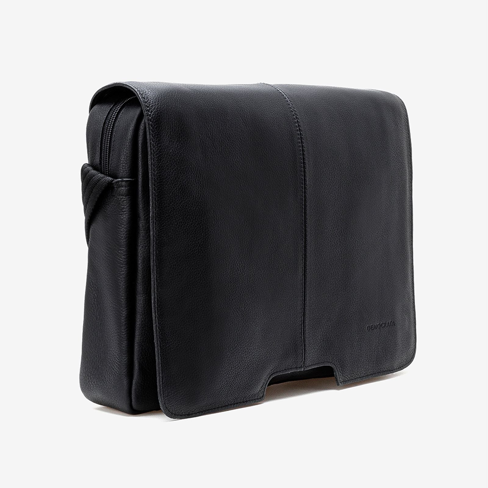 Bolsa Carteiro em Couro Preto